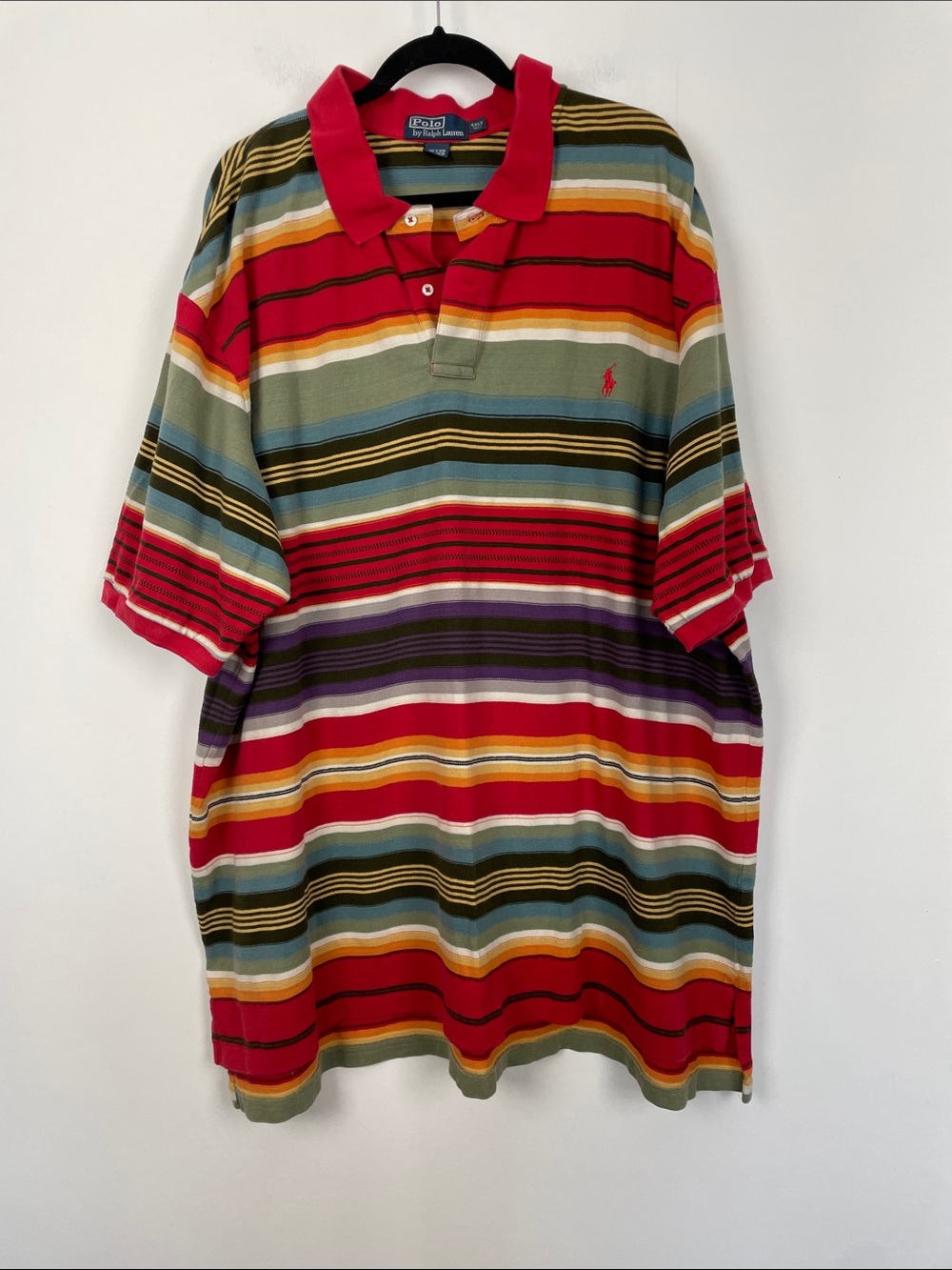 Polo Ralph Lauren Southwestern Short Sleeve Men's 4XLT Multi-Stripe Polo Shirt - Picture 2 of 7